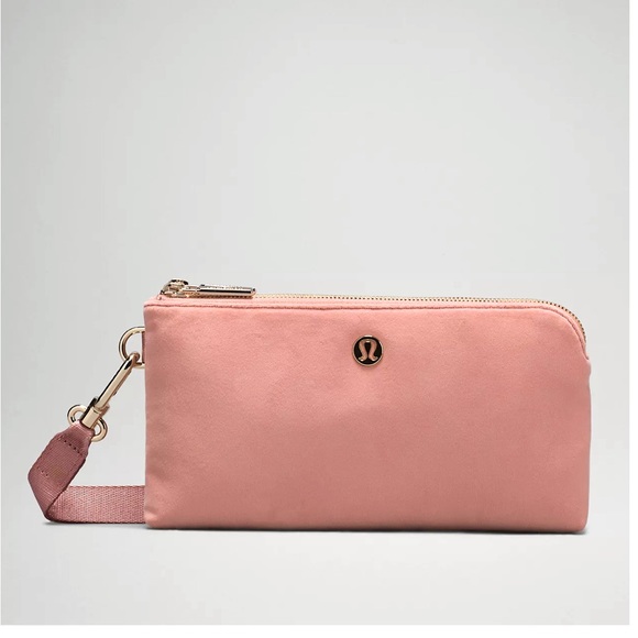 •Lululemon• Curved Velour Wristlet Pink Pastel LIMITED EDITION- GOLD Hardware - Picture 5 of 16